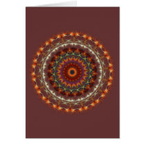 Orange Earth Kaleidoscope Mandala note card