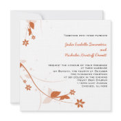 ORANGE ELEGANT LINEN WEDDING Invitation