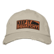 Orange *EMBROIDERED* Keep It Squatchy! - Bobo's Embroidered Hats