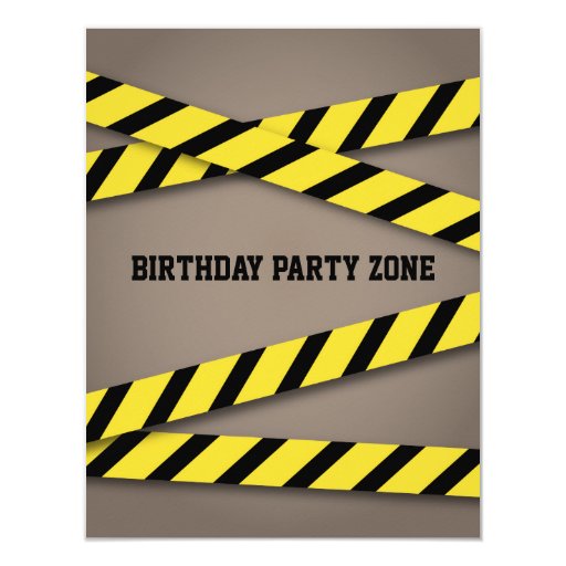 Orange Excavator Construction Theme Birthday Party Custom Invite