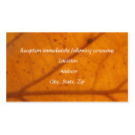Orange Fall Leaf Reception Cards Business Card