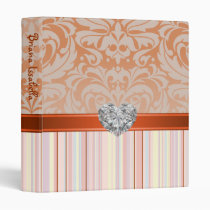 Orange Fanciful Faux Jewel Baby Album Binder