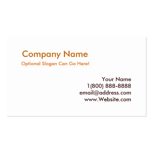 Orange Faux Leather Business Card Design (back side)