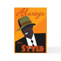 Orange "FEDORA" Greeting Card