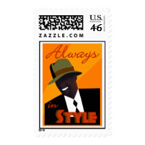 Orange "FEDORA" Postage Stamp