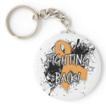 Orange Fighting Back Button! keychains