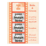 Orange Film Strip Save the Date Photo Postcards
