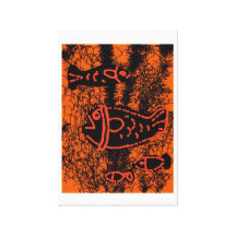 Orange Fish by Esther Nowell Stretched Canvas Print