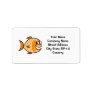 Orange fish return address personalized address label