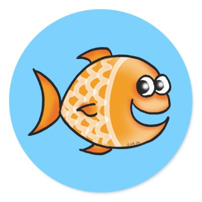 Orange fish stickers