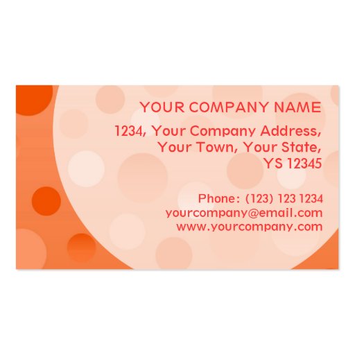 Orange Fizz business card template bubbles (back side)