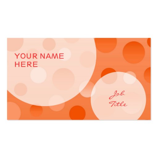 Orange Fizz business card template bubbles (front side)