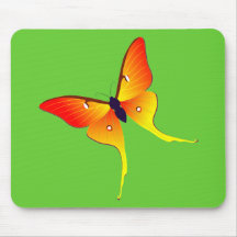 Orange Flame Butterfly Mousepad