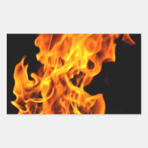 Orange flame rectangle stickers