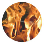 Orange flame round sticker