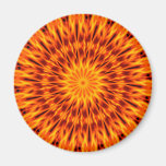Orange Flames Kaleidoscope Fridge Magnet