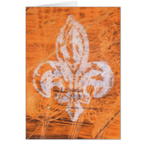 Orange Fleur-de-lis Mixed Media cards