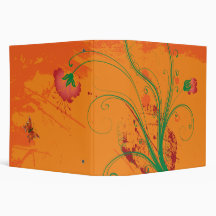 Orange Floral Binder