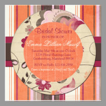 Orange Floral Bridal Shower invitations