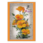 Orange Floral Christmas Card