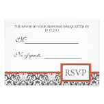 Orange floral Damask RSVP Invite