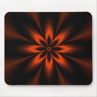 Orange Floral Fractal mousepad