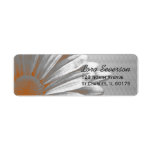 Orange Floral Highlights Return Address Label