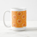 Orange Floral Pattern Coffee Mugs