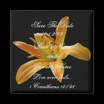 Orange Floral Save the Date magnet