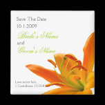 Orange Floral Save the Date magnet 3