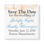 Orange Floral Save The Date Wedding Magnets Favors