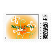 Orange Floral stamp stamp