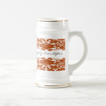 Orange Floral Wedding Mugs