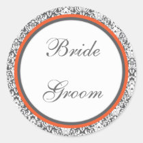 Orange floral  Wedding Sticker stickers