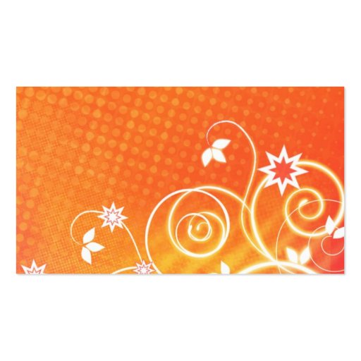 Orange florals business card templates (back side)
