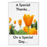 orange_flower, A Special Thanks...On a Special ... Greeting Card
