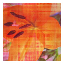 Orange Flower Abstract Art Invitation Card invitations
