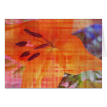 Orange Flower Abstract Modern Art Note Card cards