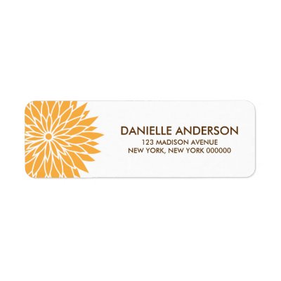 Orange Flower Address Return Labels