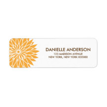 Orange Flower Address Return Labels