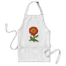 Orange flower design apron