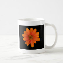 Orange flower design coffee mugs