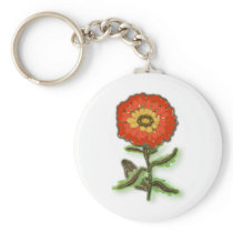 Orange flower design key chains