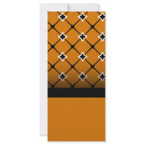 personalize, dooni designs, customize, promotional, orange, diamonds, pattern, patterned, floral, elegant, classy, art deco, cool, black, white, add text, Rack Card with custom graphic design