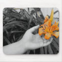 Orange Flower (Manipulation) mousepads by HaynzDesigns Orange Flower (Manipulation) mousepads