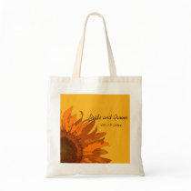 Orange Flower on Yellow Wedding Tote Bag