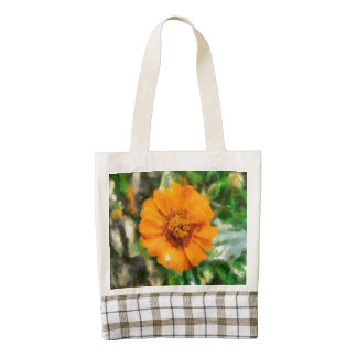 Orange flower painting zazzle HEART tote bag