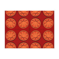 orange flower pattern postcards