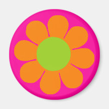 Orange Flower Power Magnet