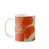 Orange Flower Print Mug mugs